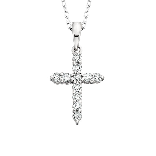 14K Diamond Cross Necklace
