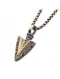 Men's Antiqued Gold Plated Arrowhead Neckllace