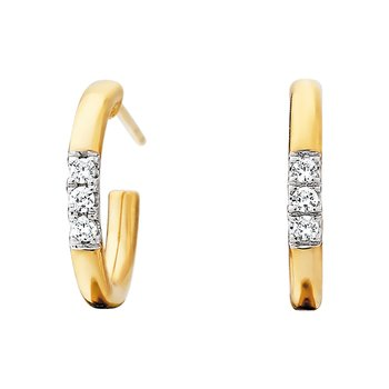 10K Yellow Gold 0.06ct Diamond Hoop Earrings