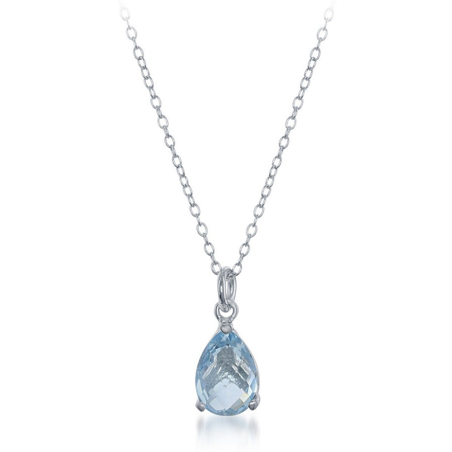 Sterling Silver Blue Topaz Necklace