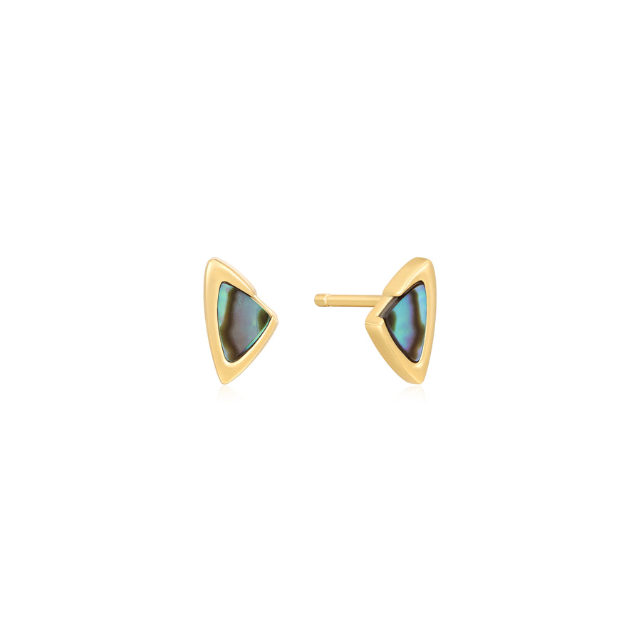 Sterling Silver Gold Plated Abalone Earrings