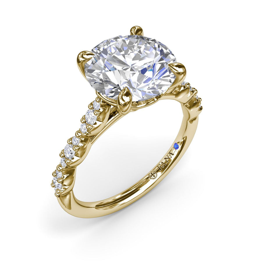 14K Yellow Gold 0.20ct. Semi-Mount Diamond Engagment Ring