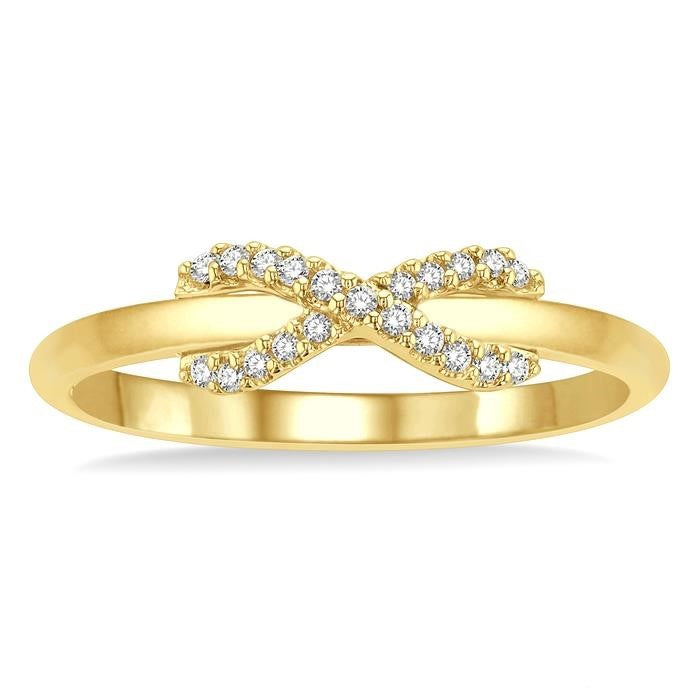 10K Yellow Gold Diamond Infinity Ring
