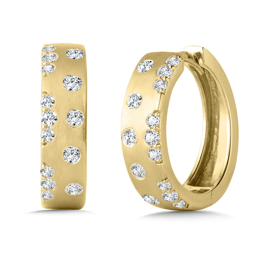 14K Yellow Gold 0.36ct Diamond Hoop Earrings