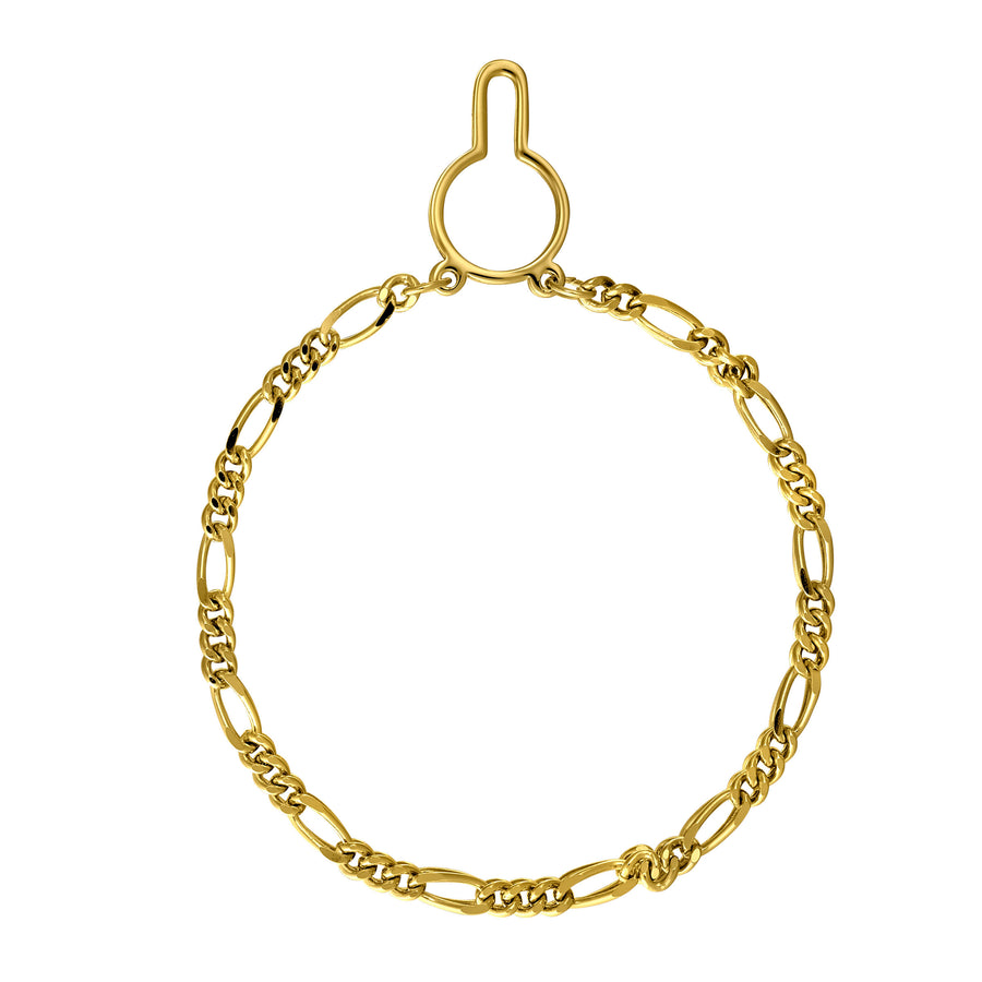 Gold Finish Tie Chain Figaro