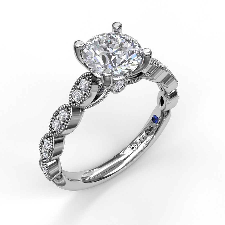 14K White Gold 0.13ct. Diamond Semi-Mount Engagement Ring