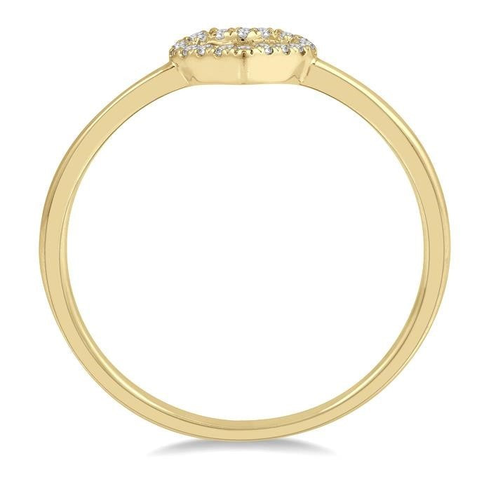 10K Yellow Gold Diamond Heart Ring