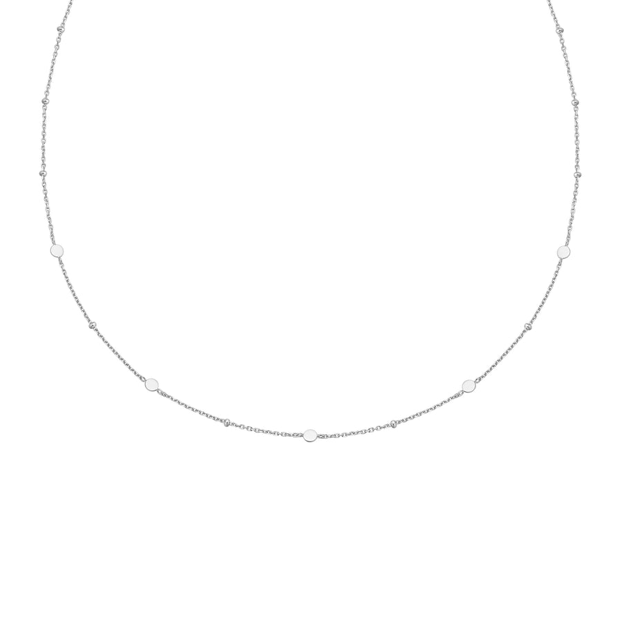 Silver Disc Station Necklace