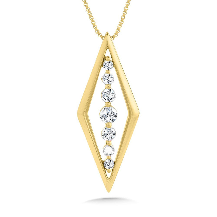 14K Yellow Gold 0.33ct. Diamond Pendant on 18