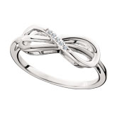 Sterling Silver Diamond Infinty Ring