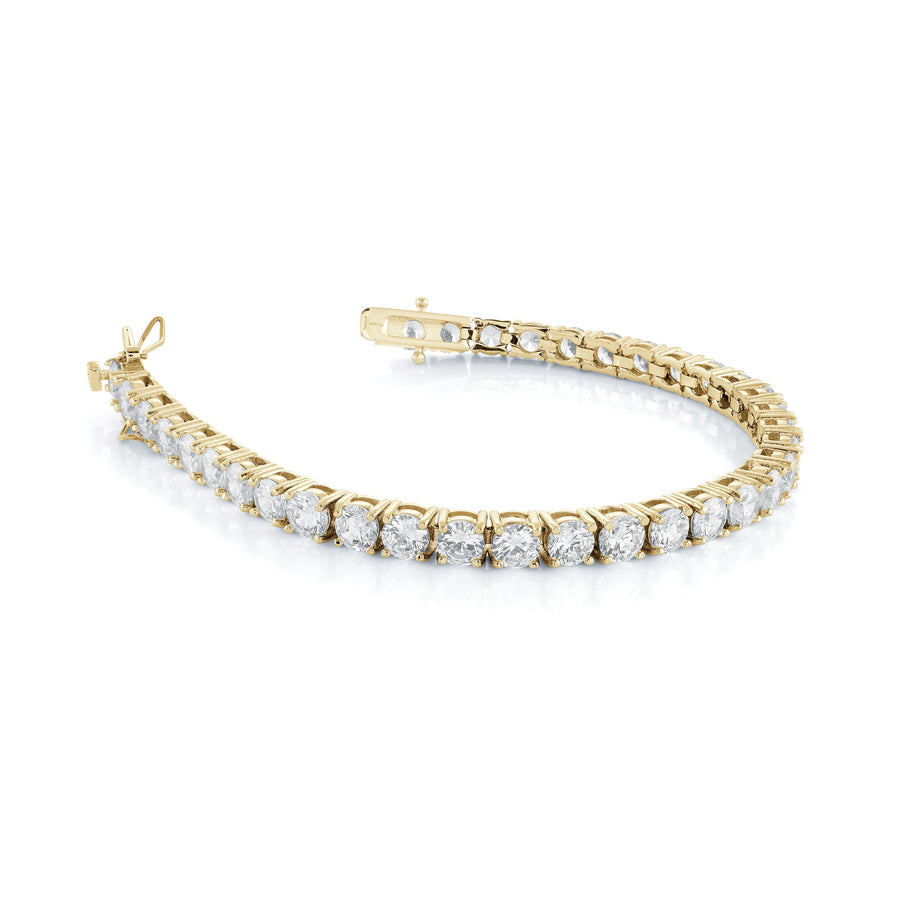 Stainless Steel Gold IP Cubic Zirconia 7.5