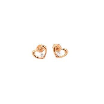 10K Rose Gold 0.07ct. Diamond Heart Earrings