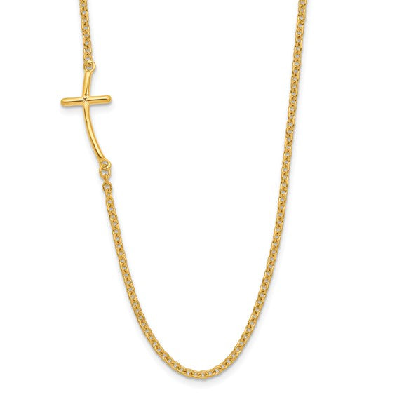 Yellow over Sterling Sideways Cross -17