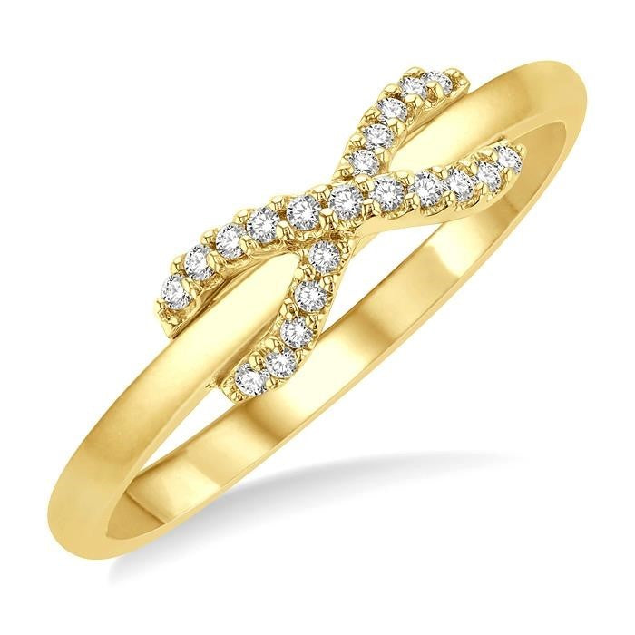10K Yellow Gold Diamond Infinity Ring