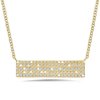 14K Yellow Gold 0.25ct Diamond Bar Necklace