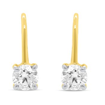 14K Yellow Gold 2.00ctw Lab Grown Diamond Drop Earrings