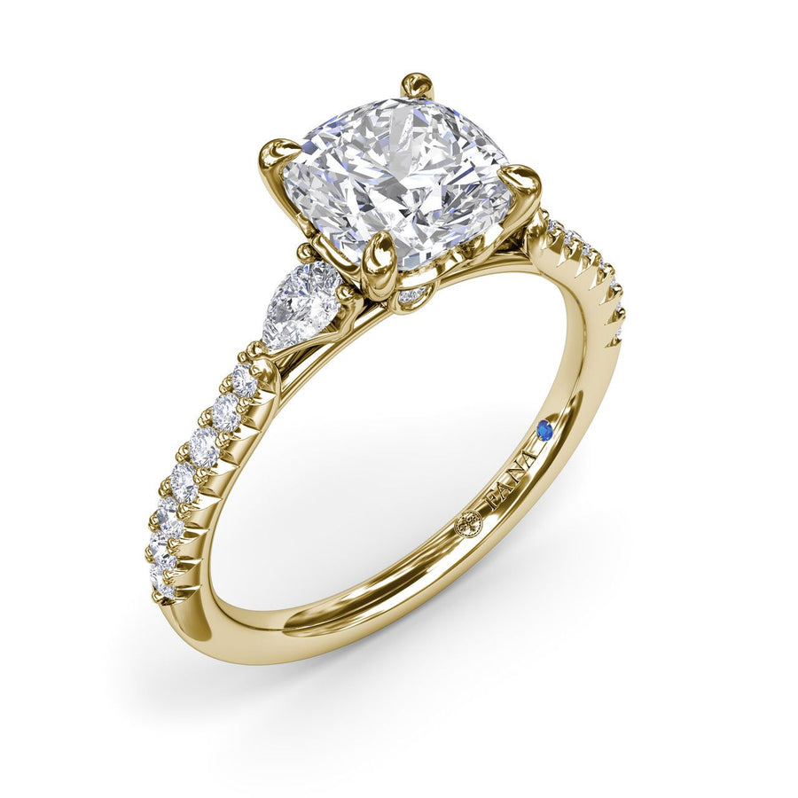 14K Yellow Gold 0.41ct Diamond Semi-Mount Engagement Ring
