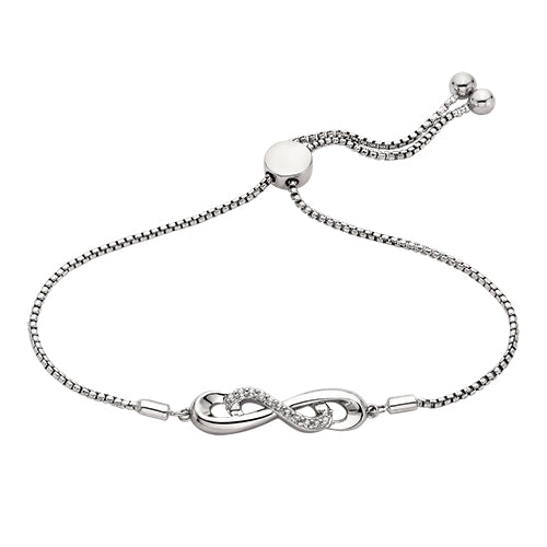 Sterling Silver White Topaz Infinity Bracelet