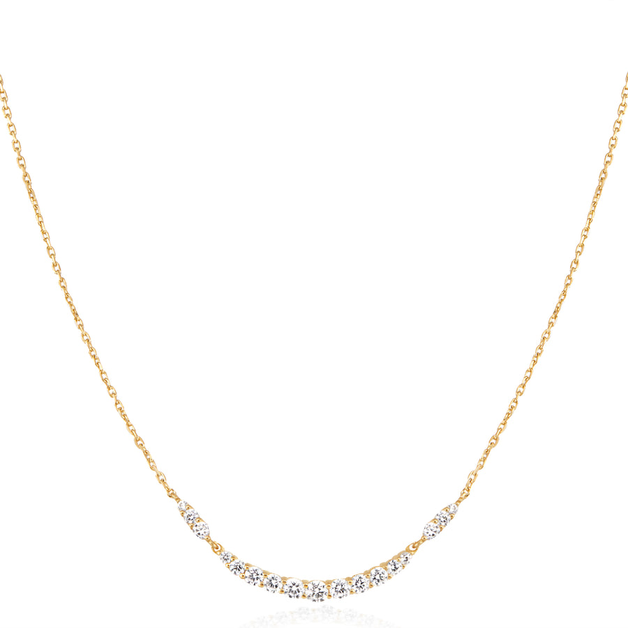 Gold Arc Pave' Necklace