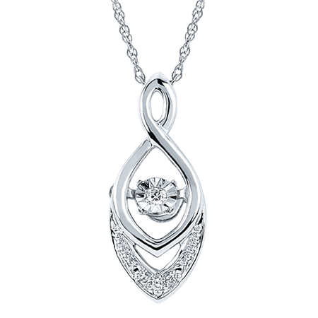Sterling Silver Shimmering Diamond Necklace
