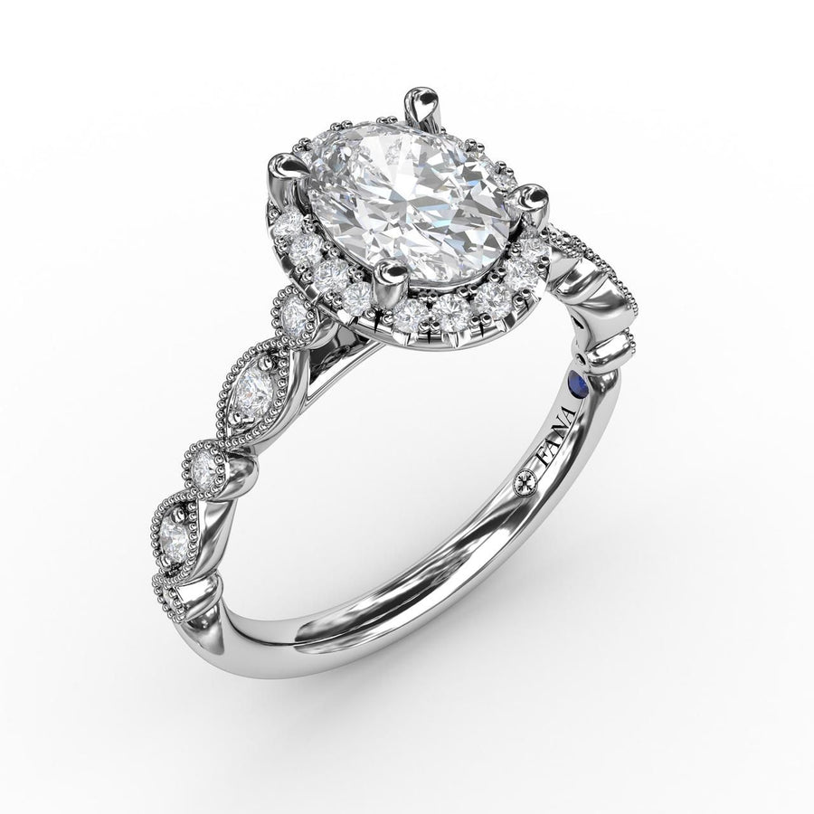 14K White Gold 0.28ctw Diamond Semi-Mount Engagement Ring