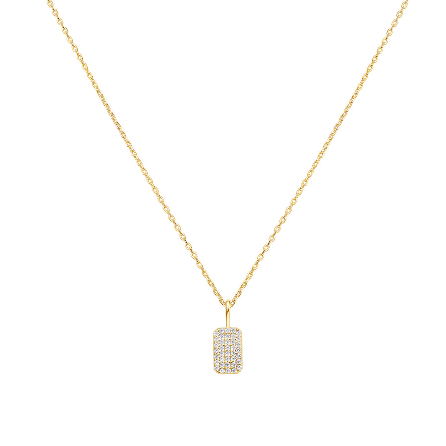 Gold Pave Pendant Necklace