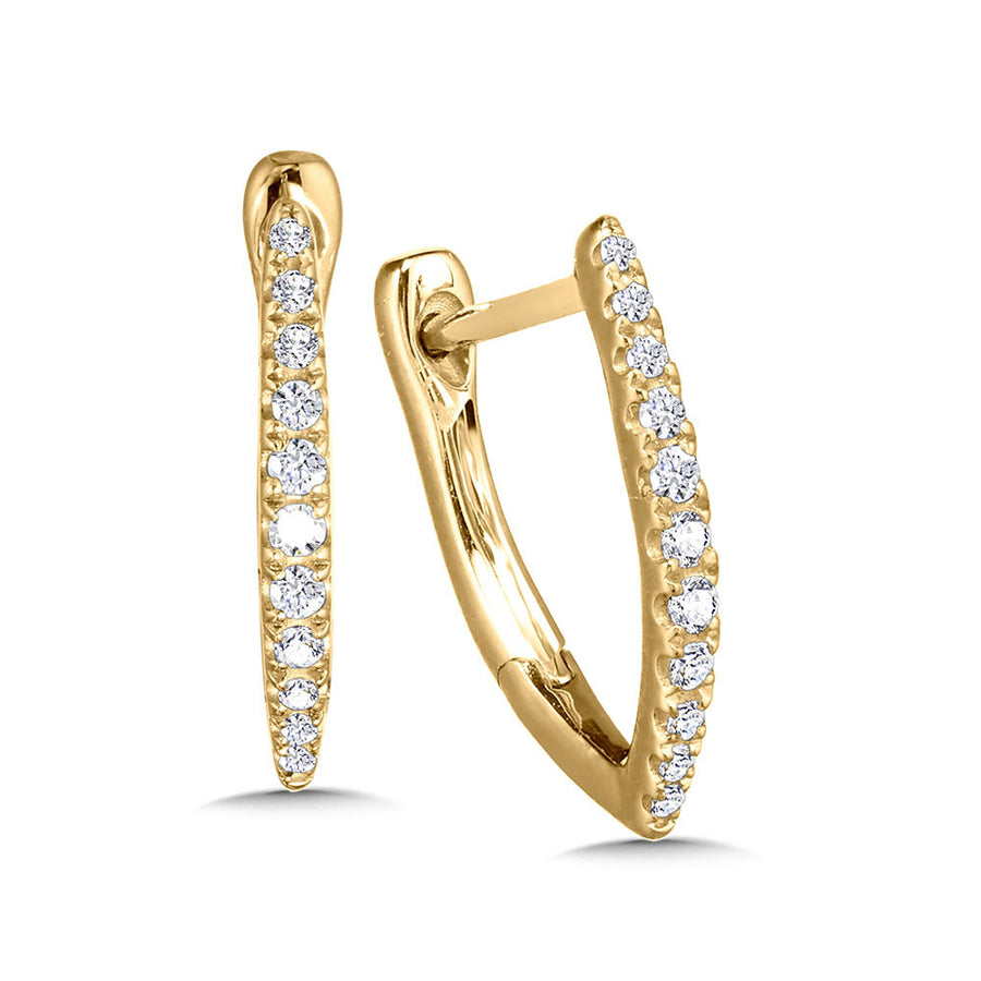 14K Yellow Gold 0.10ct Diamond Huggie Earrings