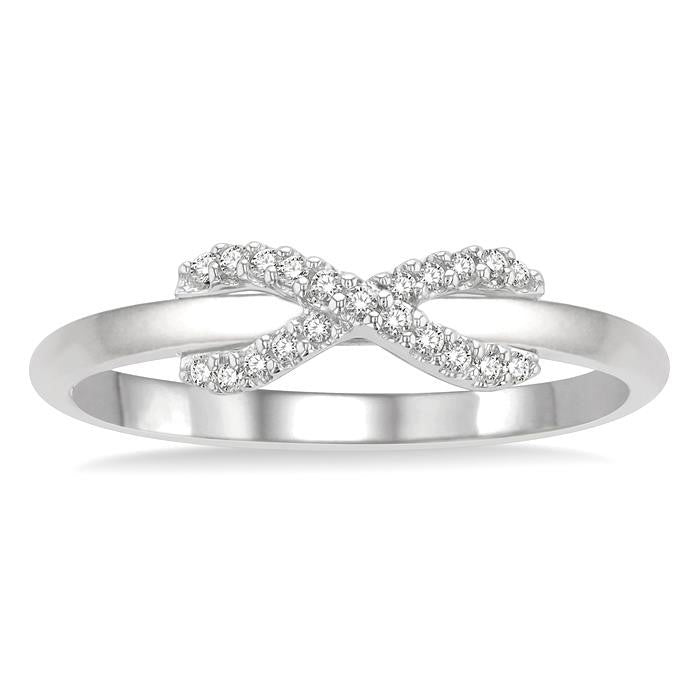 10K White Gold Diamond Infinity Ring