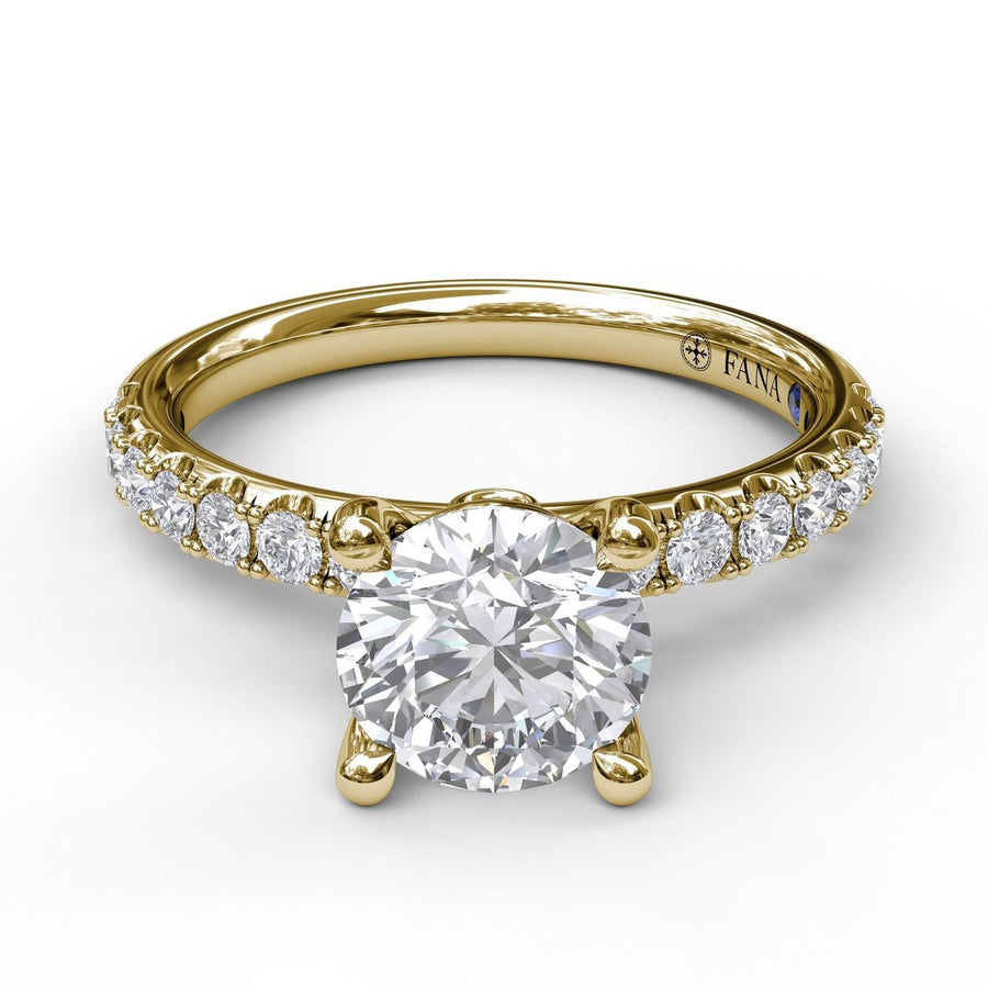 14K Yellow Gold 0.37ct Diamond Semi-Mount Engagement Ring