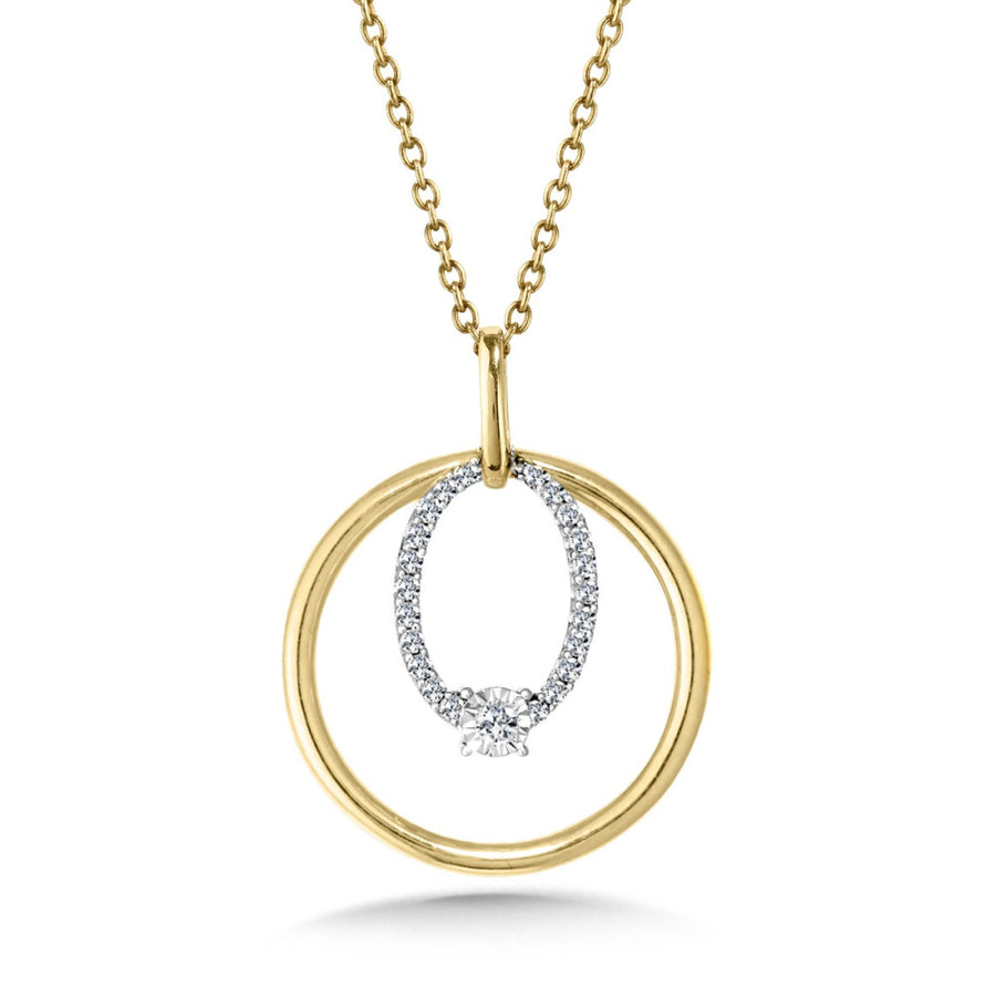 10K Yellow and White Gold 0.50ctw Diamond Necklace