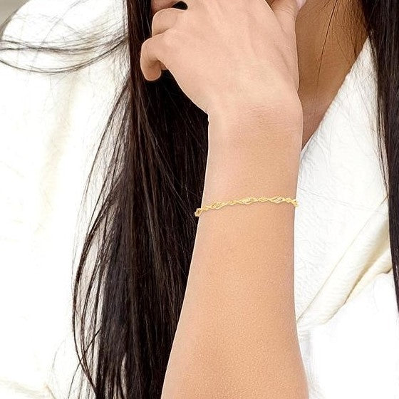 10K Yellow Gold 0.25ct. Diamond Art Deco Bracelet