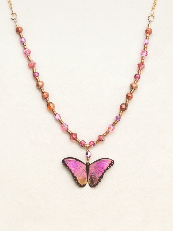 Holly Yashi Living Coral Bella Butterfly Beaded Necklace