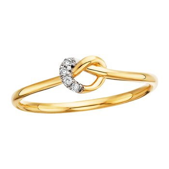 10K Yellow Gold 0.03ct Diamond Loveknot Ring