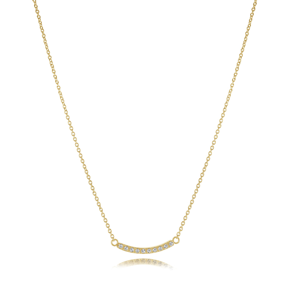 Stainless Steel Gold IP Pink Oval Stone Necklace