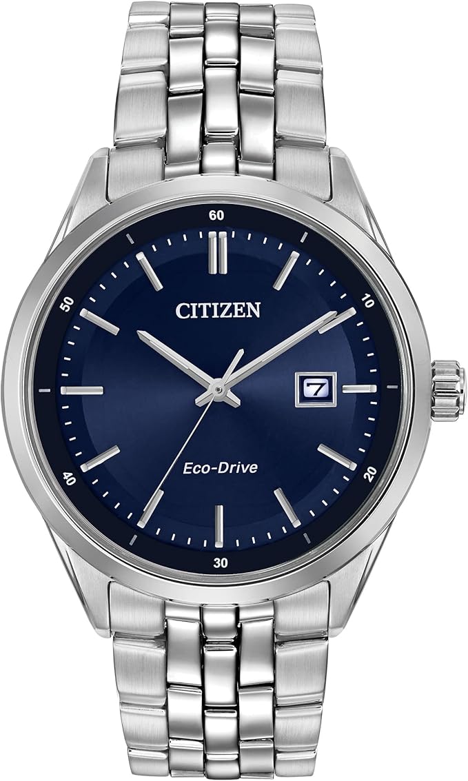 Citizen Eco-Drive Stainless Steel Blue Face Watch