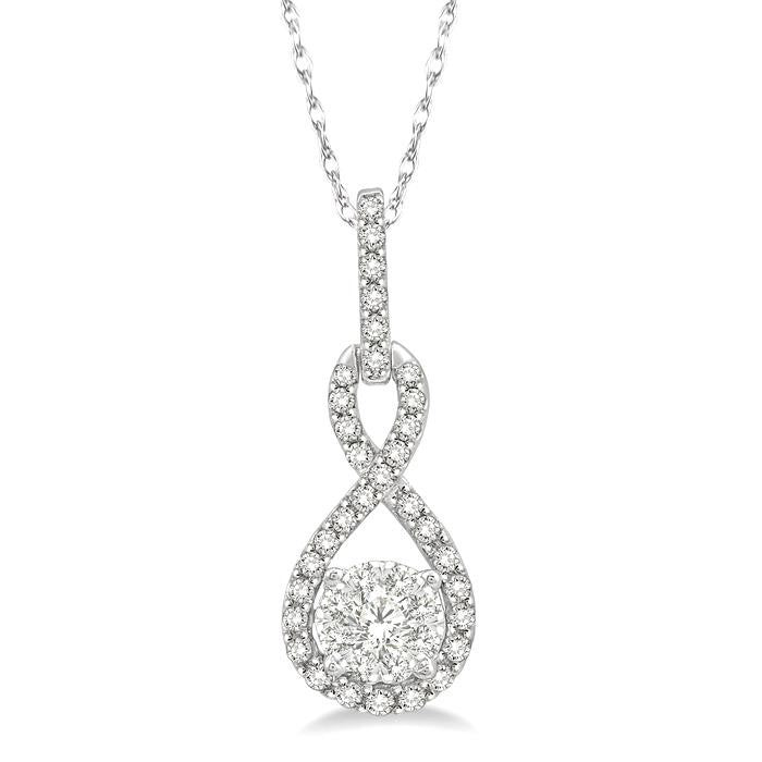 14K White Gold Diamond Necklace