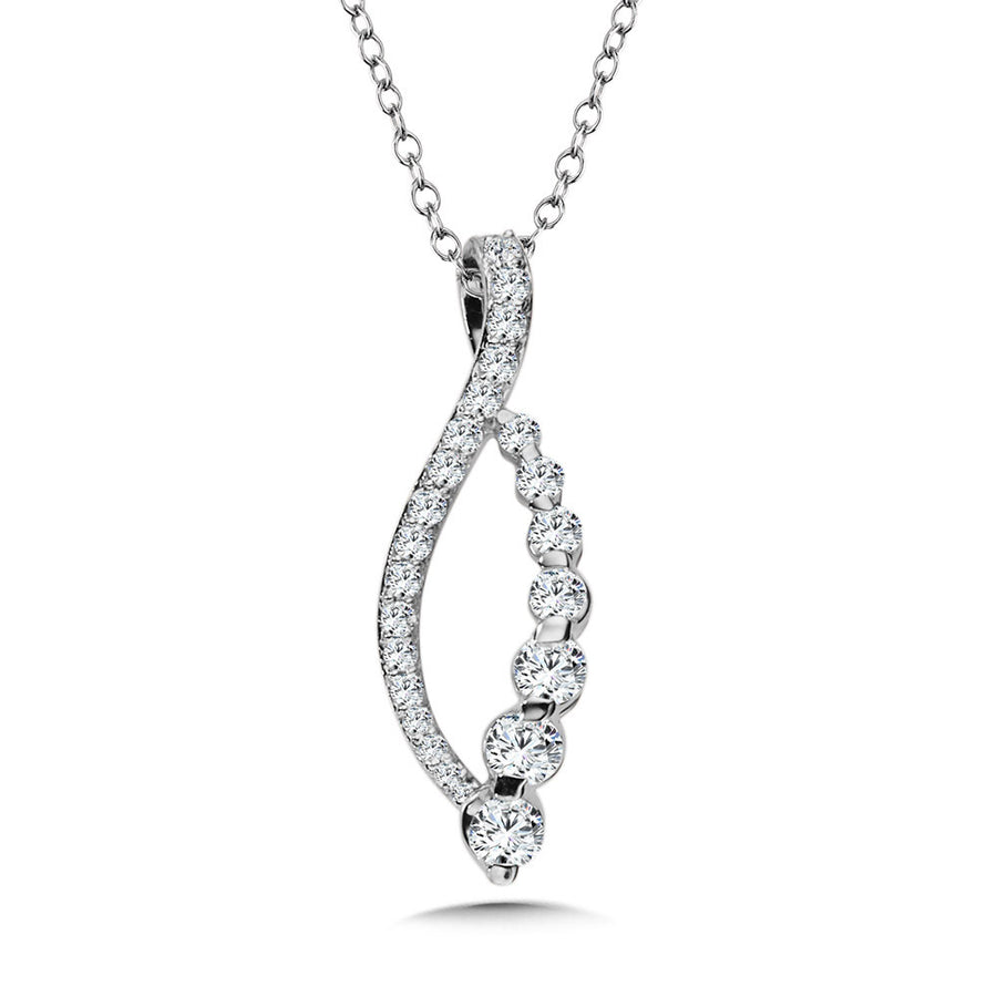 14K White Gold 0.37ctw Diamond Necklace