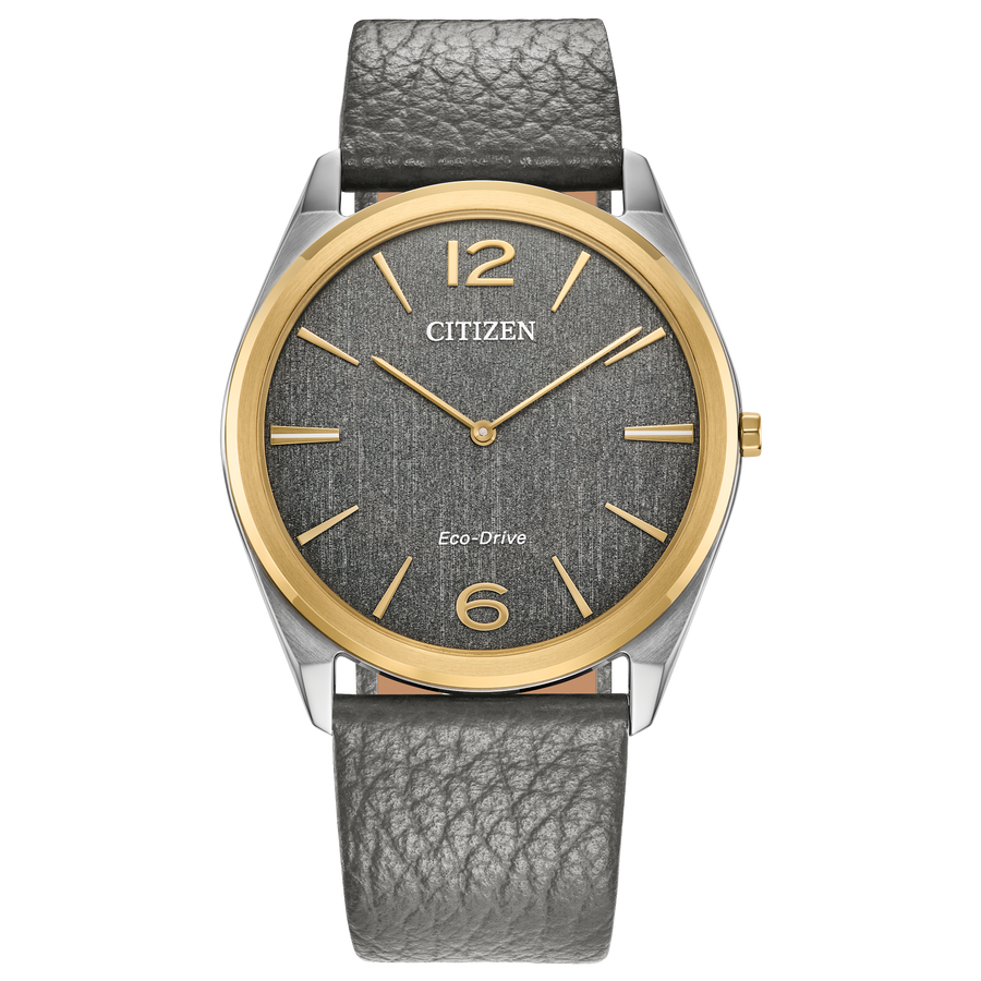Citizen Eco-Drive Gray Leather Strap Watch