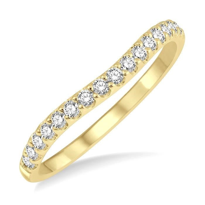 14k Yellow Gold Contouring Diamond Ring