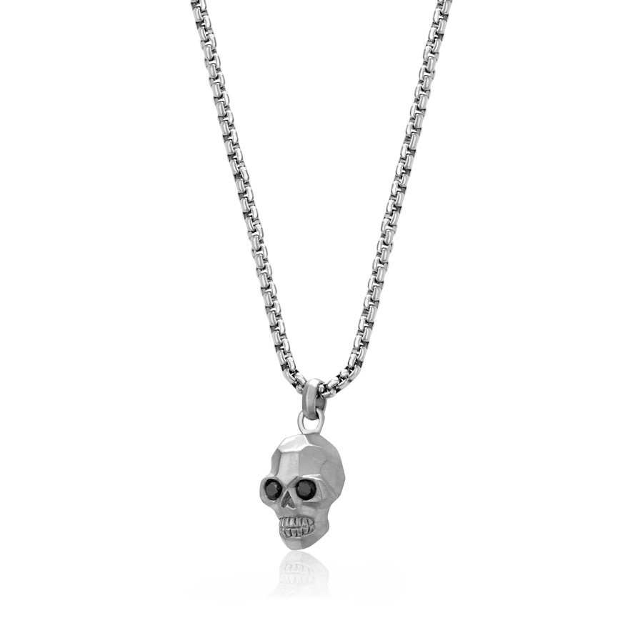 Stainless Steel Skull Necklace on a 22