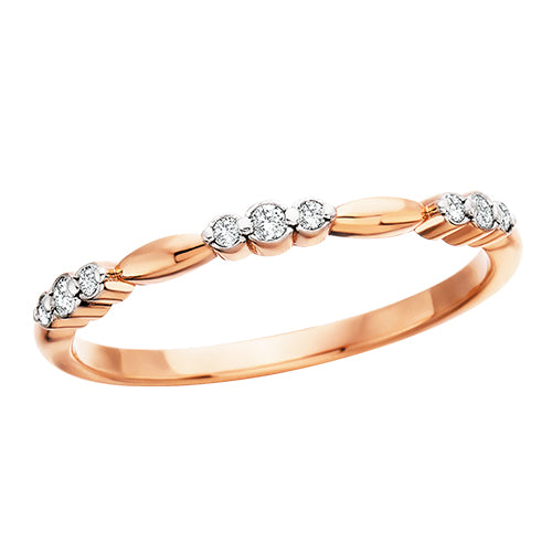 10K Rose Gold 0.09ct Diamond Fashion Ring