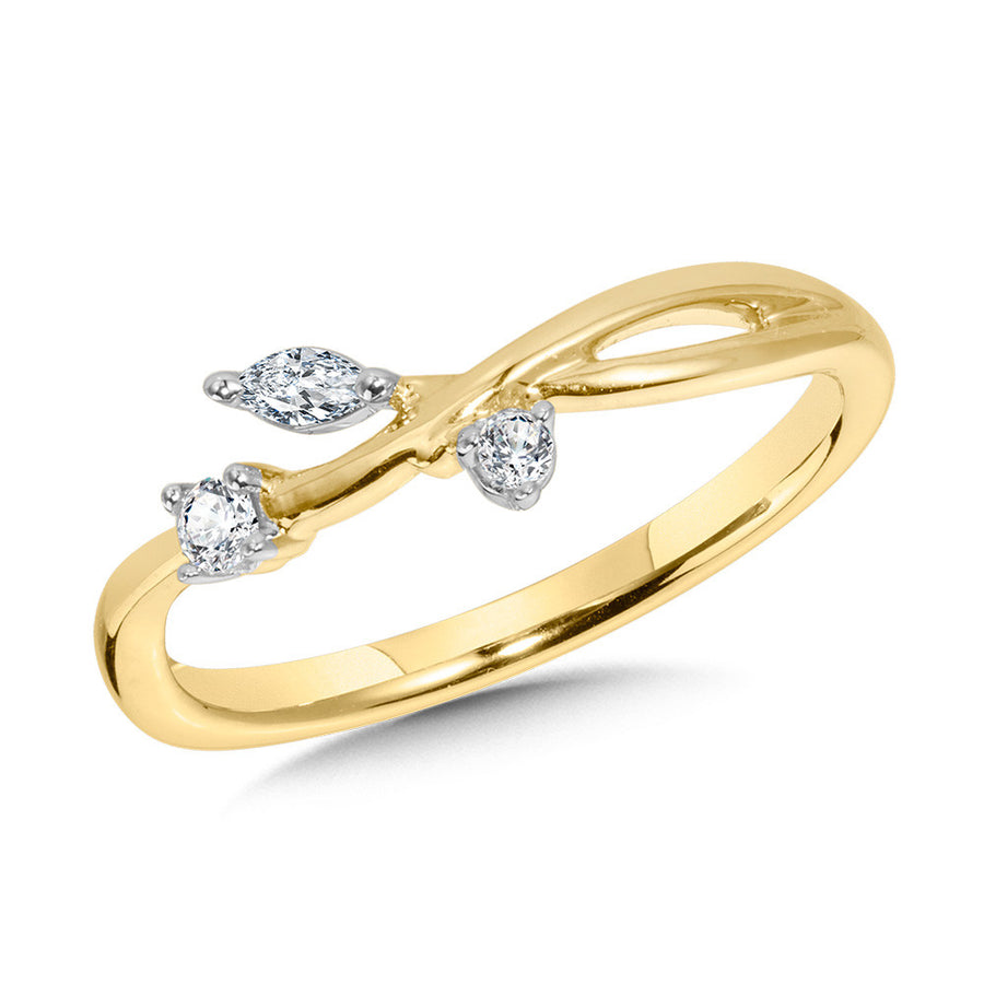 10K Yellow Gold 0.10ct Diamond Scatter Ring