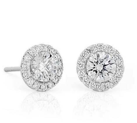 Sterling Silver and Cubic Zirconia Halo Earrings