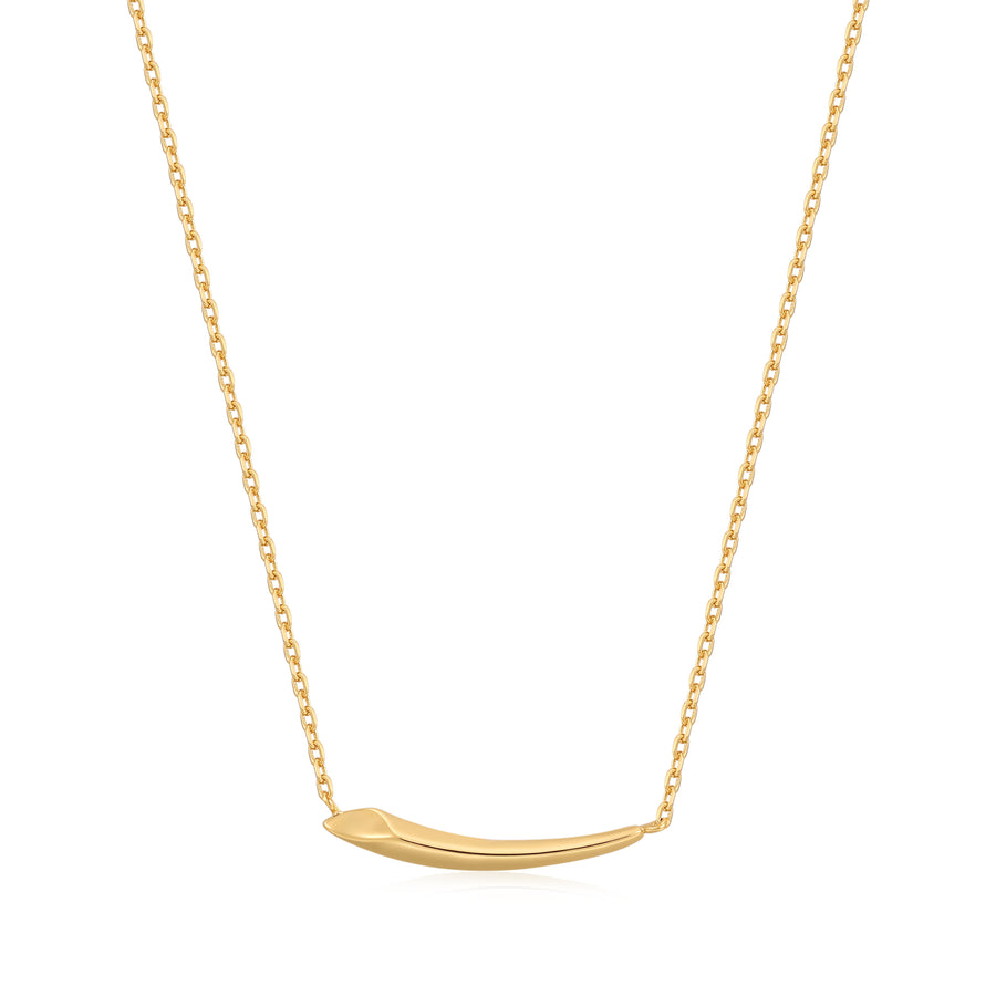 Sterling Silver Gold Plated Arrow Bar Necklace