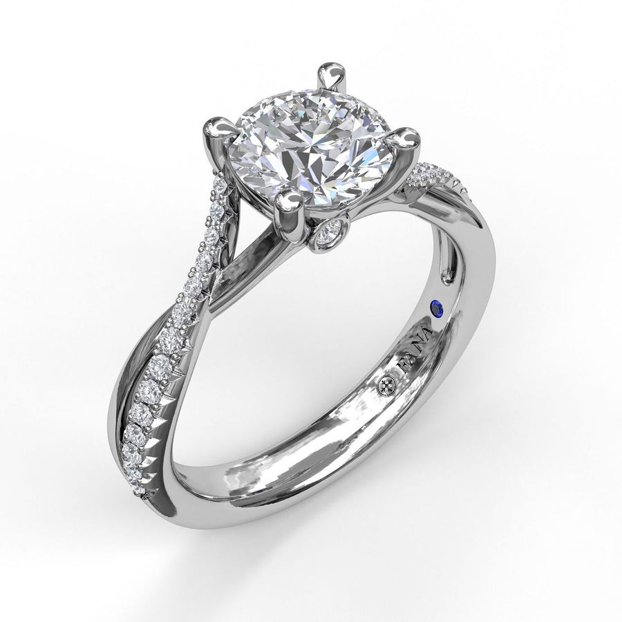 14K White Gold 0.19ct Diamond Semi-Mount Engagement Ring