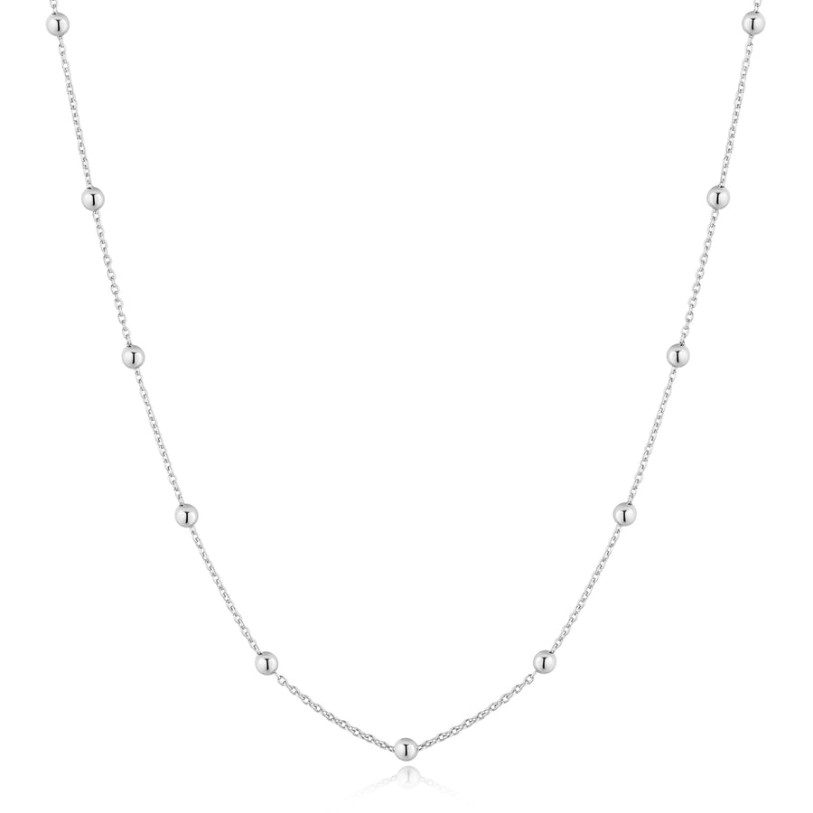 Silver Beaded Chain Necklace