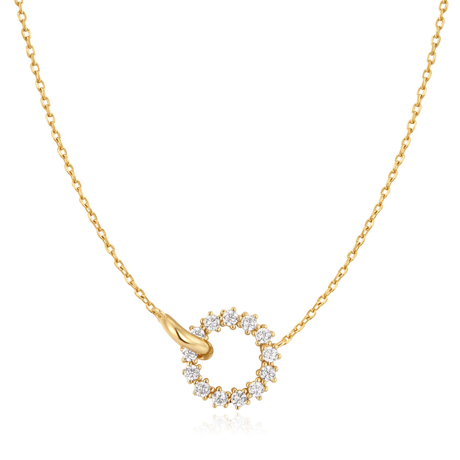 Gold Interlinked Circles Pav? Necklace