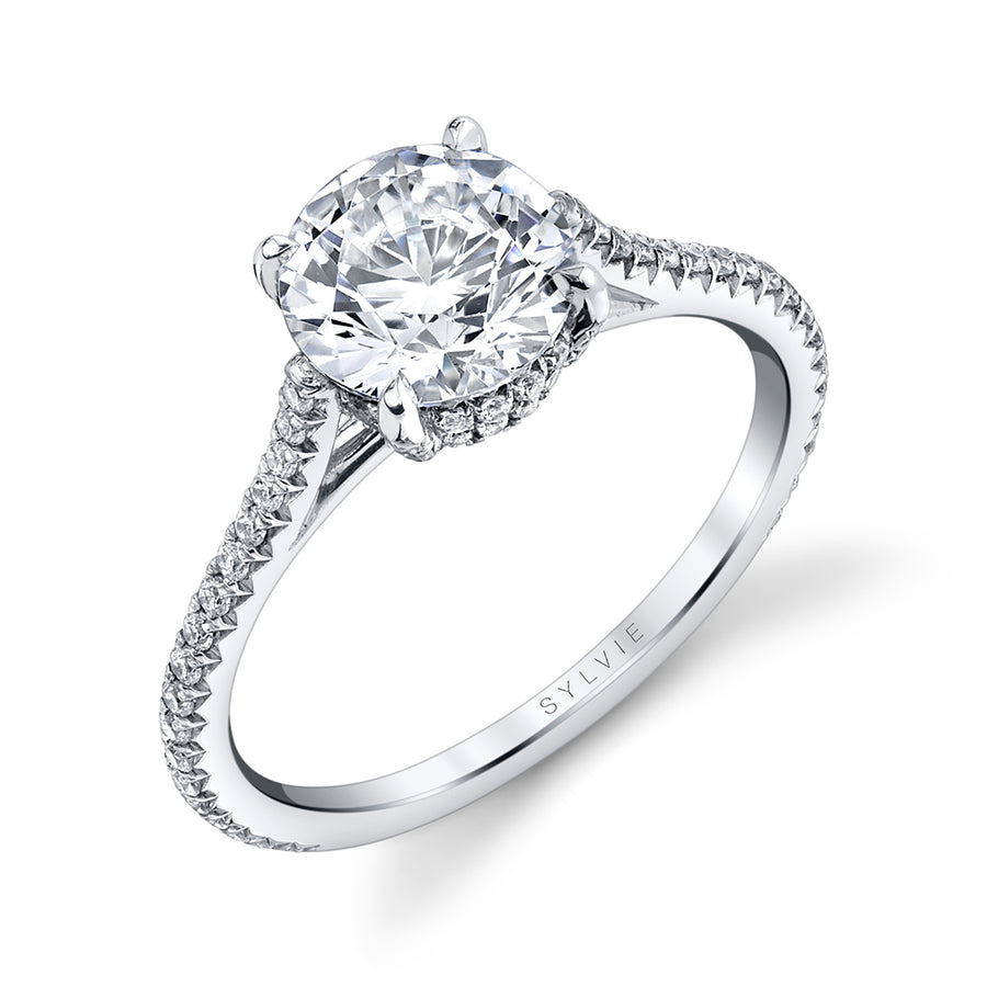 14K White Gold Diamond Semi-Mount Engagement Ring