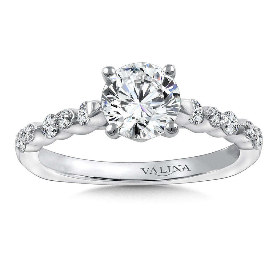 14K White Gold 0.32ct Diamond Semi-Mount Engagement Ring
