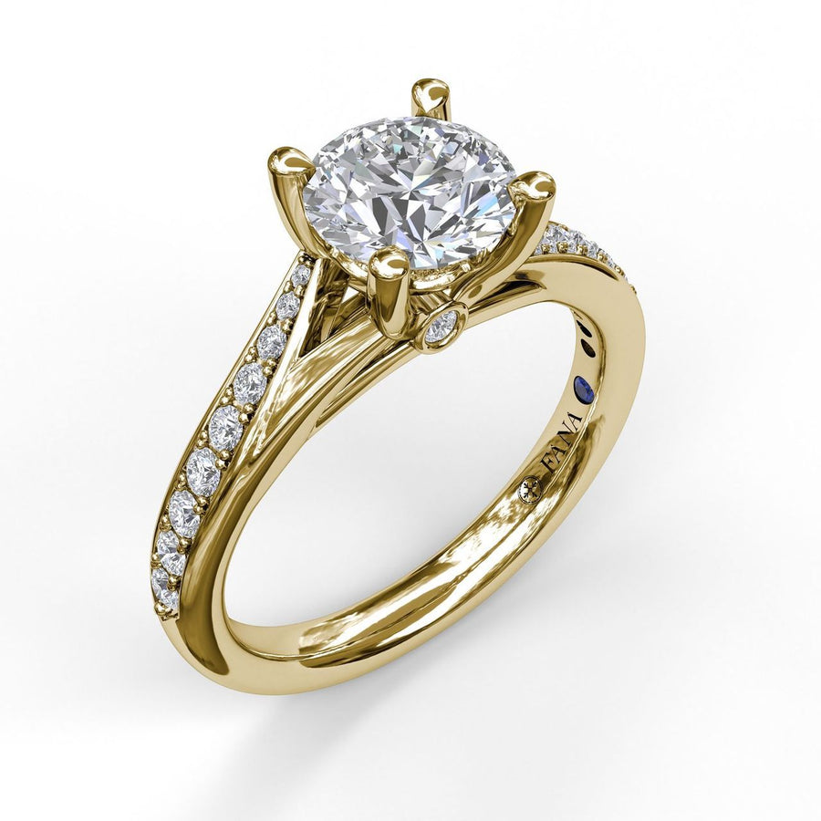 14K Yellow Gold Semi-Mount 0.23ct Diamond Engagement Ring